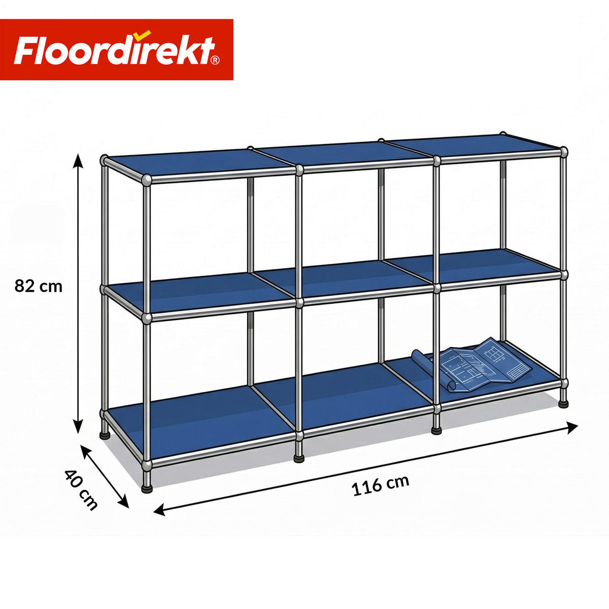 SIDEBOARD Concept Epure MK-018 116/82/40 cm  - Blau, Basics, Metall (116/82/40cm) - Floordirekt