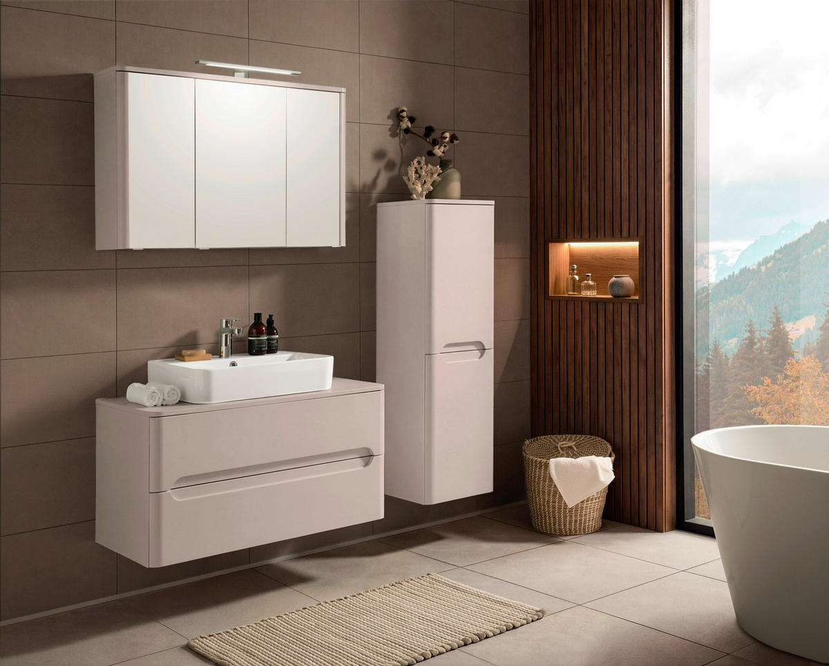 WASCHTISCHKOMBI 101 cm  - Kaschmir/Weiß, KONVENTIONELL, Keramik/Holzwerkstoff (101cm) - Xora