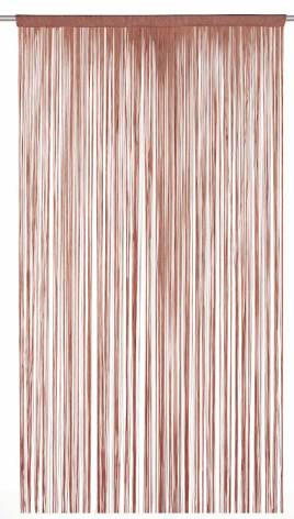 NITASTA ZAVESA UNI, RJAVA  prosojno  90/245 cm   - temno rjava, Konvencionalno, tekstil (90/245cm) - Boxxx
