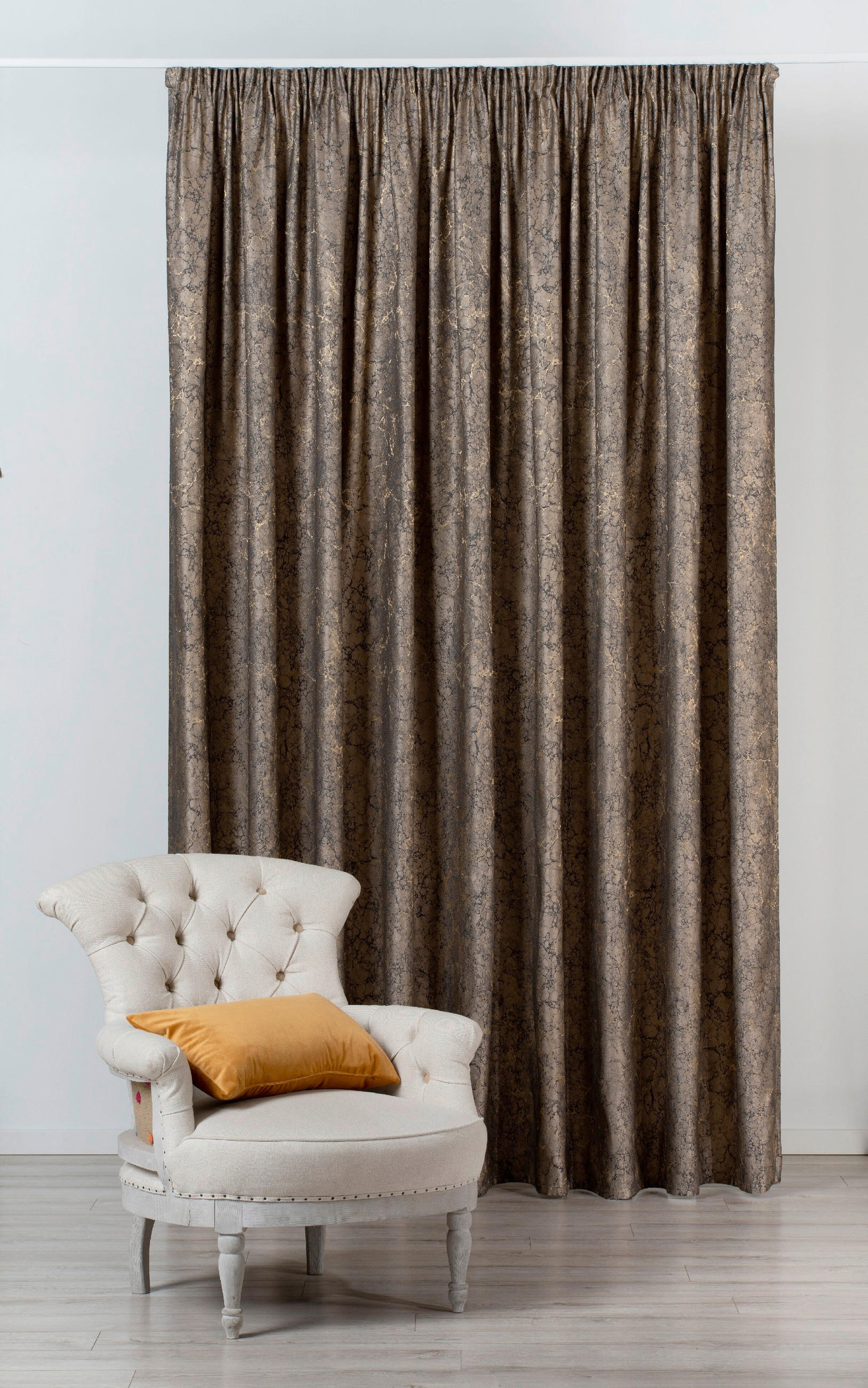 Draperie Confecționată black-out (nu permite trecerea luminii)  - măsliniu, Basics, textil (24/31/4cm)