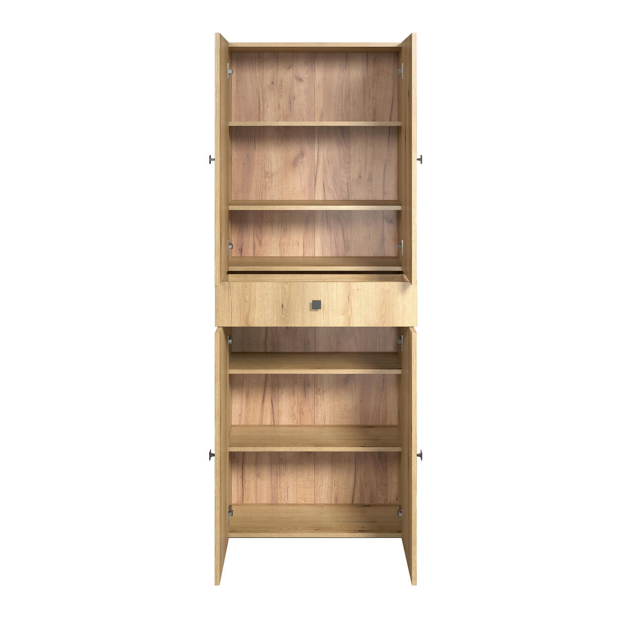 HOCHSCHRANK 70/186/31 cm  - Eichefarben/Schwarz, Trend, Holzwerkstoff/Kunststoff (70/186/31cm) - MID.YOU