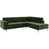 ECKSOFA Scott in Flachgewebe Olivgrün  205/259 cm  - Edelstahlfarben/Olivgrün, Design, Textil/Metall (205/259cm) - Livetastic