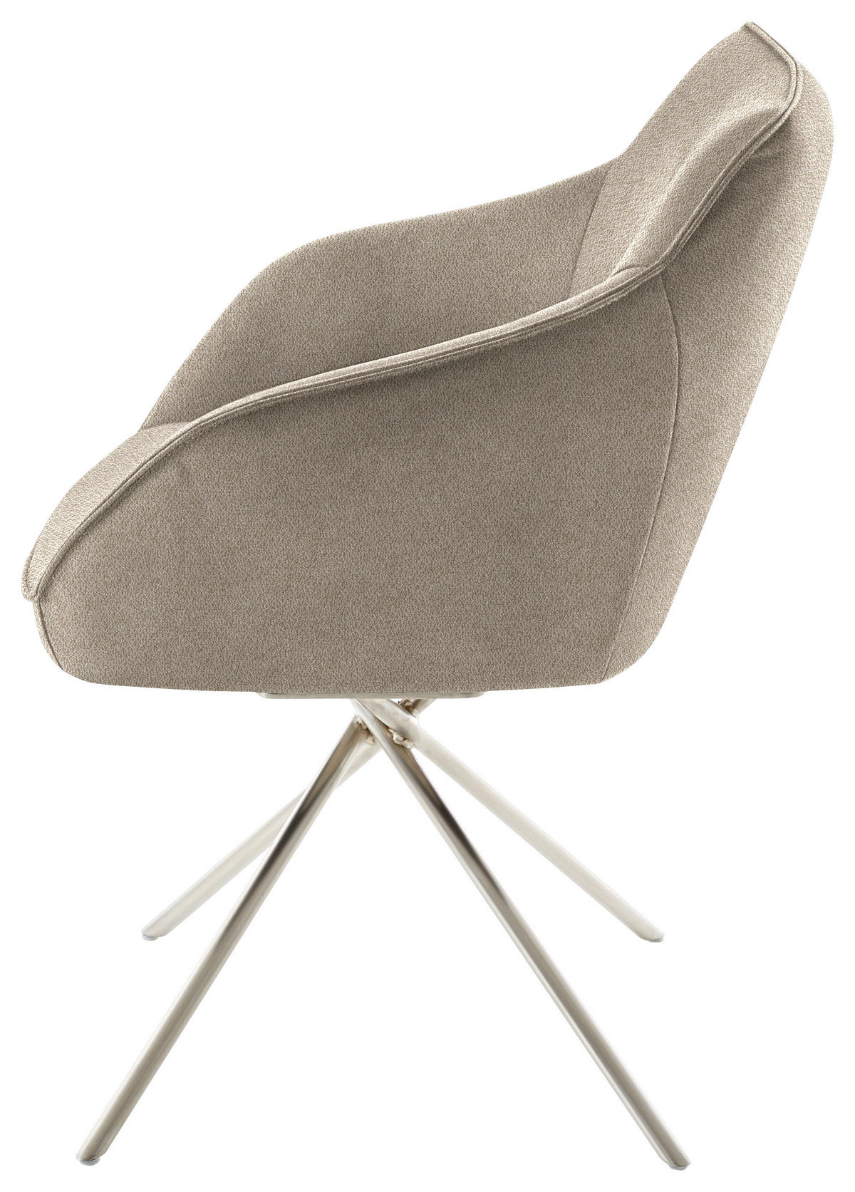 ARMLEHNSTUHL  in Nickel Flachgewebe  - Edelstahlfarben/Beige, Design, Textil/Metall (60/84/67cm) - Koinor