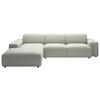 ECKSOFA 9125 Hellgrau Cord  - Hellgrau/Schwarz, Design, Kunststoff/Textil (189/300cm) - Pure Home Lifestyle