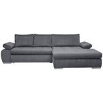 ECKSOFA in Flachgewebe Grau  294/173 cm  - Chromfarben/Weiß, Design, Kunststoff/Textil (294/173cm) - Carryhome