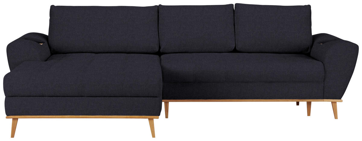 HÖRNSOFFA i vävt tyg mörkblå  - ekfärgad/mörkblå, Design, trä/textil (175/282cm) - Livetastic