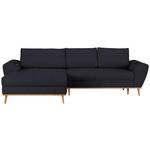ECKSOFA in Webstoff Dunkelblau  175/282 cm  - Eichefarben/Dunkelblau, Design, Holz/Textil (175/282cm) - Carryhome