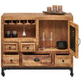 SERVIERWAGEN Naturfarben, Schwarz  100/85/40 cm  - Schwarz/Naturfarben, LIFESTYLE, Holz/Metall (100/85/40cm) - Landscape