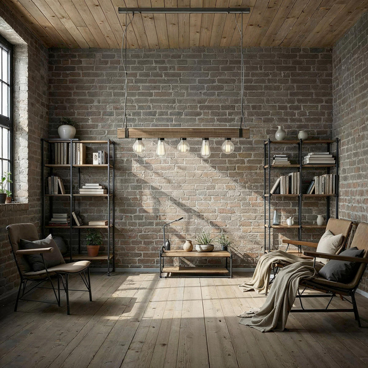 PENDELLEUCHTE 80/110/8 cm   - Dunkelbraun/Schwarz, Natur, Holz/Metall (80/110/8cm) - Brilliant