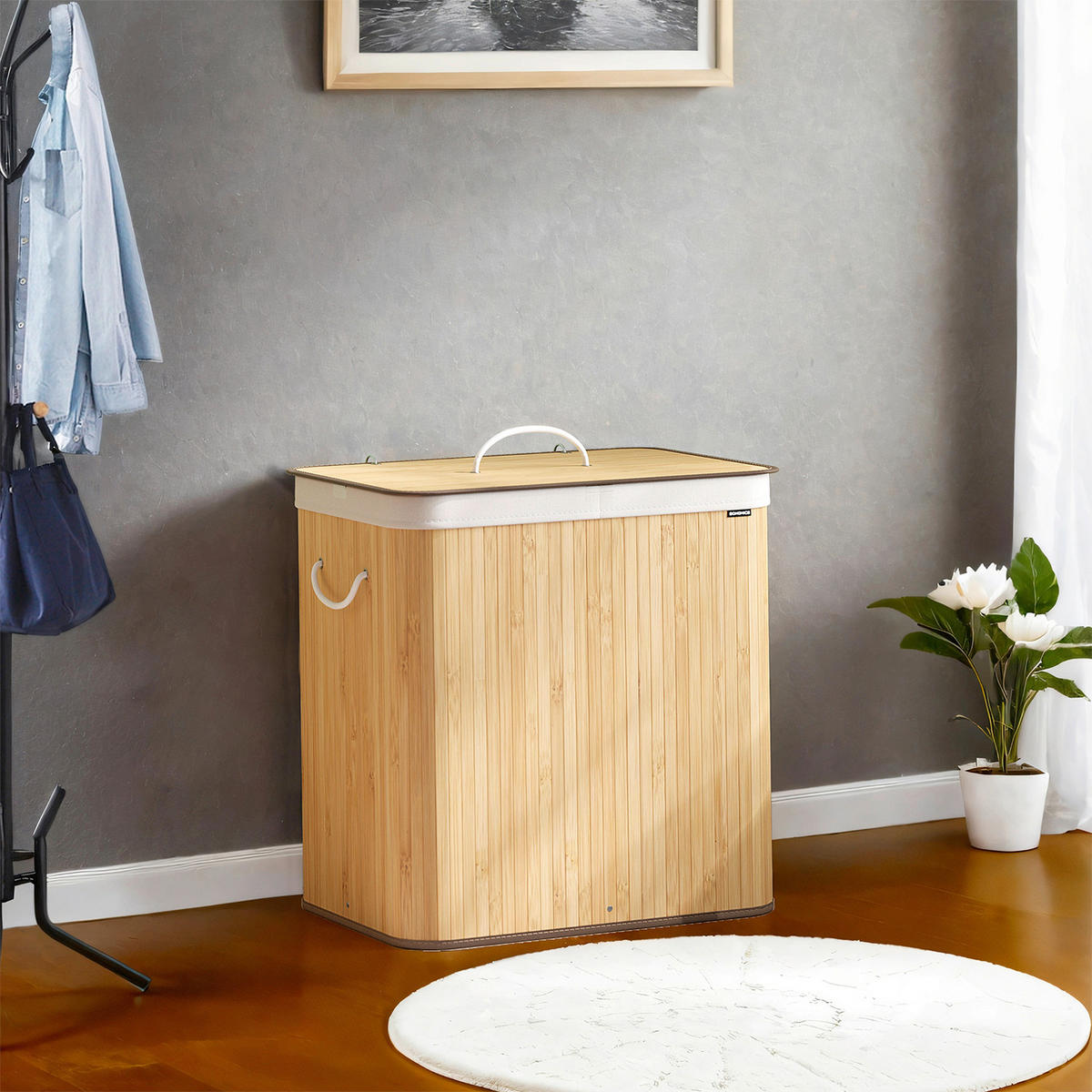 WÄSCHEKORB - Naturfarben, Trend, Naturmaterialien/Holzwerkstoff (50/61/40cm) - Boxxx