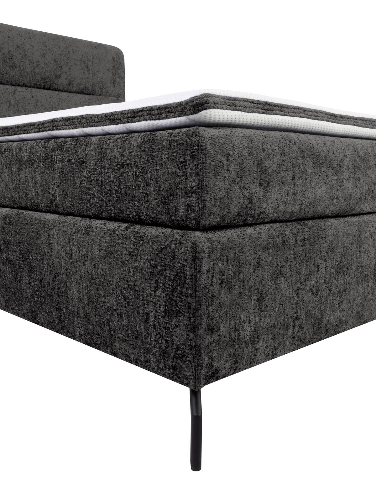 BOXSPRINGBETT 160/200 cm  in Anthrazit  - Anthrazit/Schwarz, Design, Textil/Metall (160/200cm) - Esposa