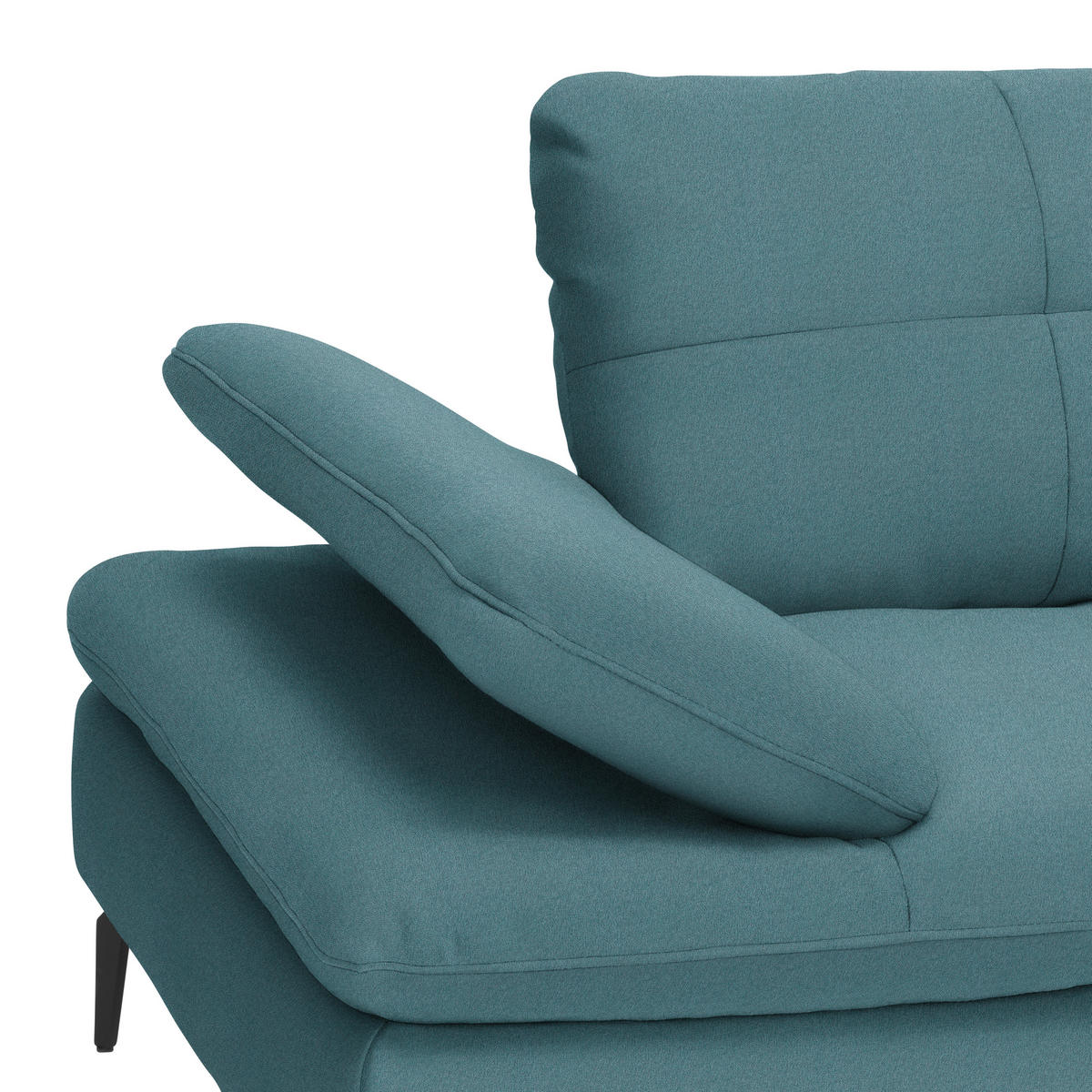 ECKSOFA in Webstoff Hellblau  - Schwarz/Hellblau, Design, Textil/Metall (301/179cm) - Chilliano