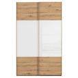 SCHWEBETÜRENSCHRANK 137/223/68 cm 2-türig Weiß, Eiche Artisan  - Eichefarben/Weiß, Design, Glas/Holzwerkstoff (137/223/68cm) - Xora