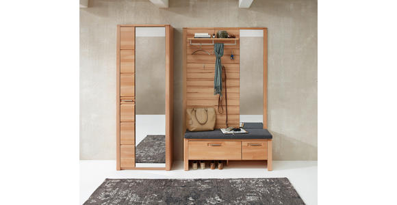 GARDEROBE 4-teilig in 209/201/40 cm - Buchefarben, Natur, Glas/Holzwerkstoff (209/201/40cm) - Linea Natura