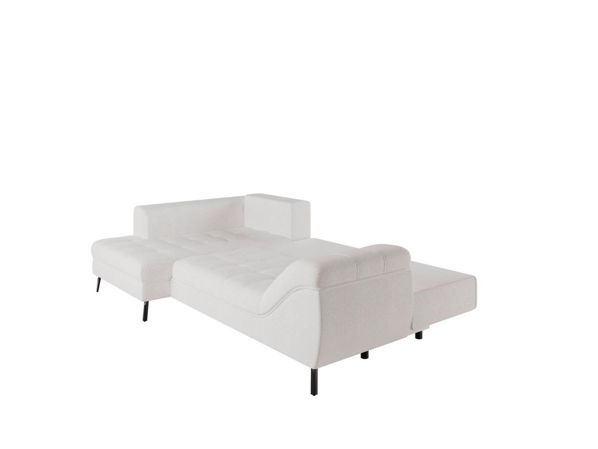 Ecksofa inkl. Funktionen Beige Webstoff  - Beige/Schwarz, MODERN, Textil/Metall (177/279cm) - Stylife