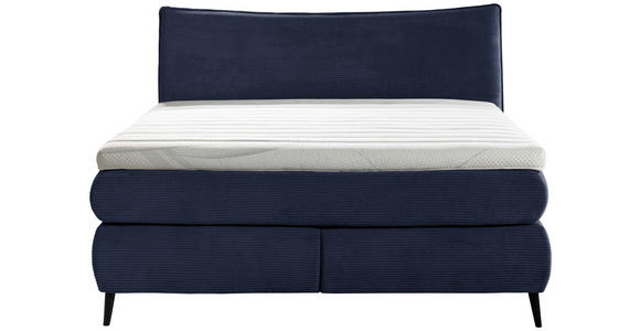 BOXSPRINGBETT 180/200 cm  in Blau  - Blau/Schwarz, Trend, Holz/Textil (180/200cm) - Esposa