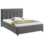 POLSTERBETT Grau 140/200 cm  - Schwarz/Grau, MODERN, Holz/Textil (140/200cm) - Carryhome