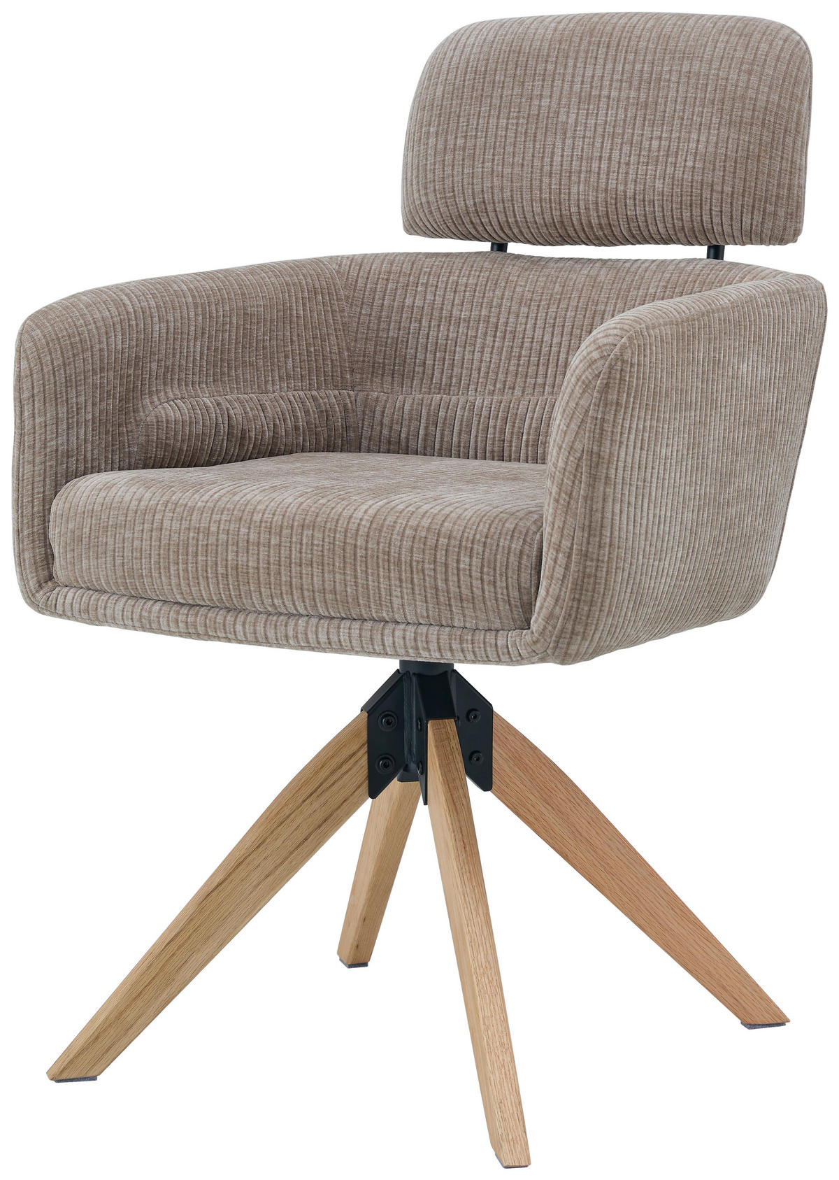 STOLICA S NASLONOM ZA RUKE  bež  drvo, metal, tekstil      - prirodne boje/bež, Konvencionalno, drvo/metal (60/90/69cm) - Livetastic