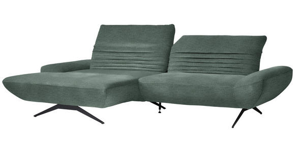 ECKSOFA  in Chenille Blaugrau  170-195/280 cm  - Blaugrau/Schwarz, Design, Textil/Metall (170-195/280cm) - Dieter Knoll