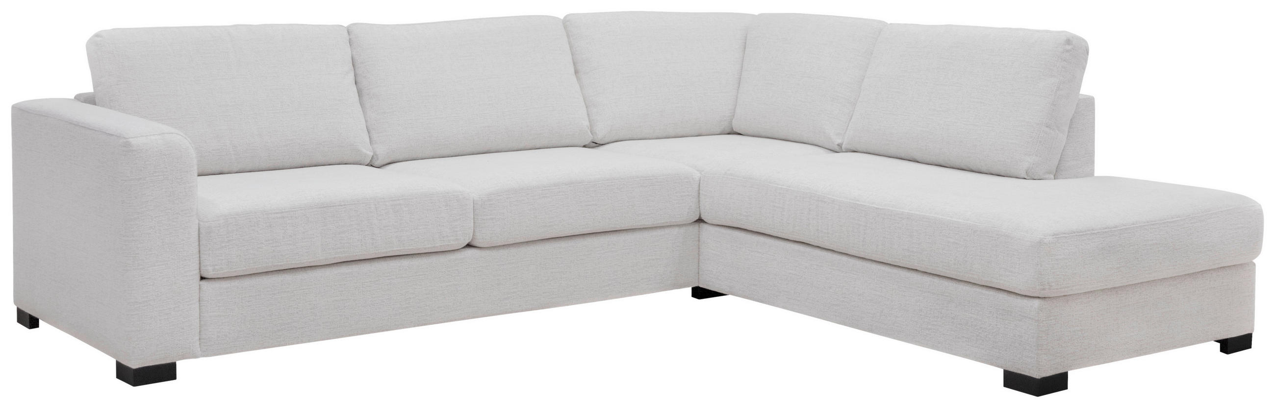 SOFFA i flatväv ljusgrå  - ljusgrå/svart, Klassisk, metall/trä (290/66/94/241cm) - Pure Home Comfort