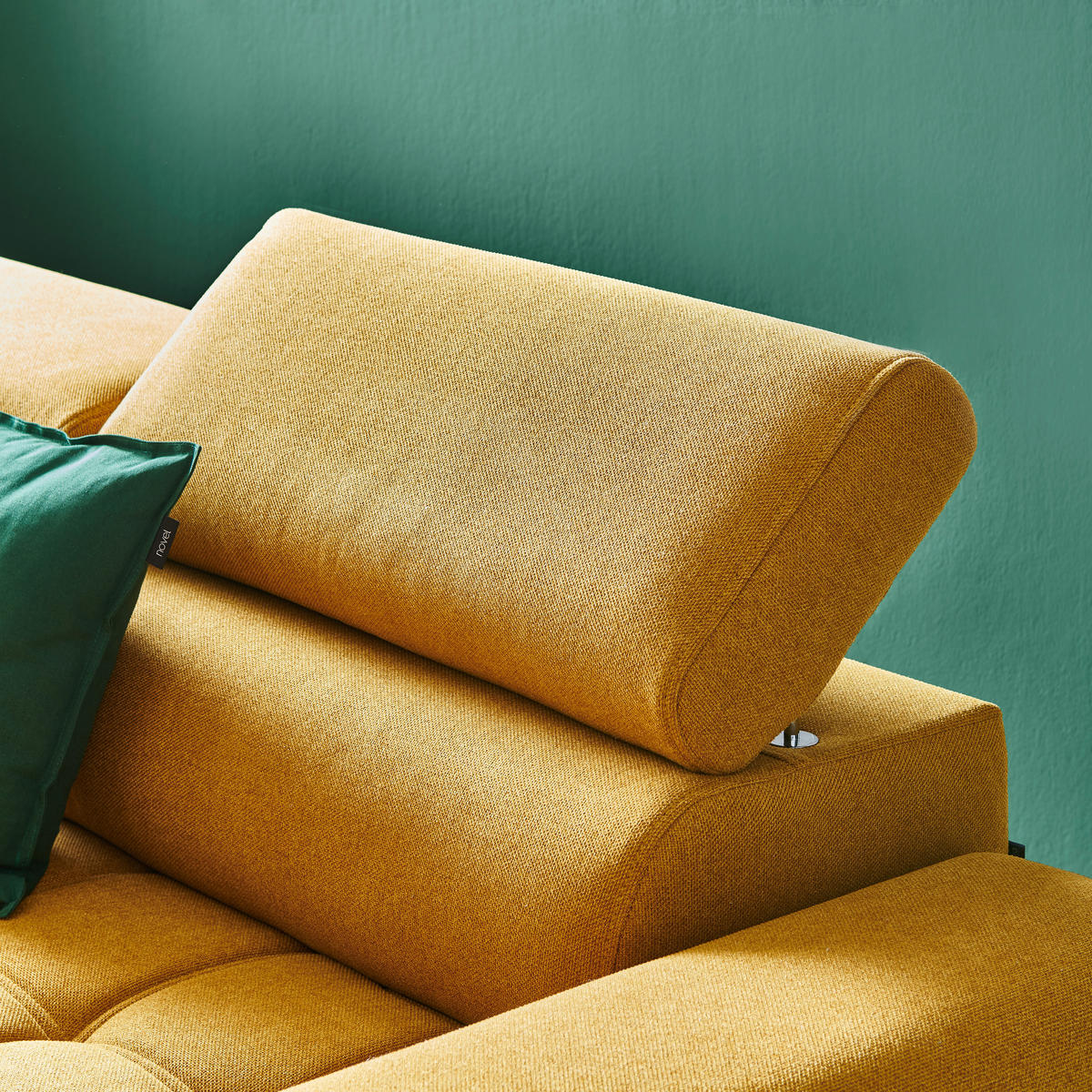 ECKSOFA in Webstoff Gelb  - Gelb/Schwarz, Design, Textil/Metall (173/270cm) - Welnova