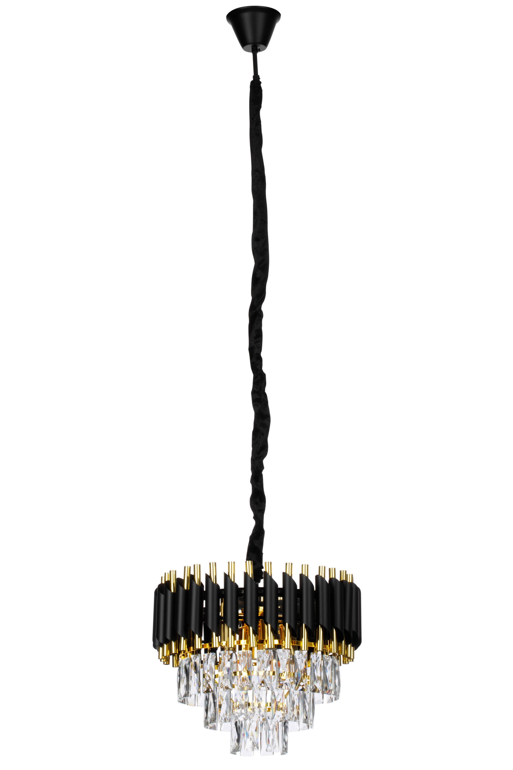 ZÁVĚSNÉ SVÍTIDLO, 40/150 cm  - černá/barvy zlata, Design, kov/sklo (40/150cm) - Glandor