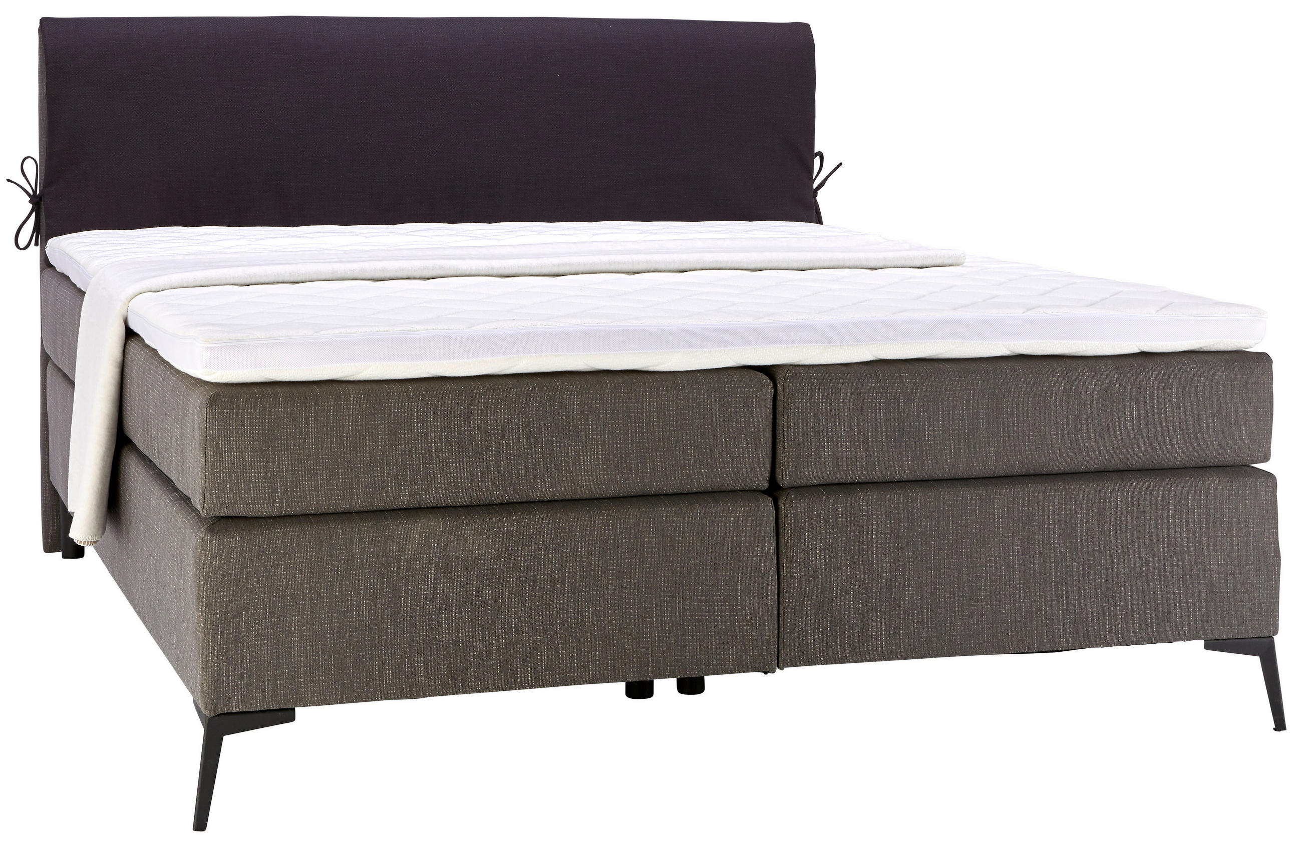 BOXSPRINGBETT 180/200 cm  in Anthrazit, Schwarz  - Anthrazit/Schwarz, Design, Textil/Metall (180/200cm) - Hom`in