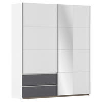 SCHWEBETÜRENSCHRANK in Grau, Weiss  - Weiss/Alufarben, Modern, Holzwerkstoff (175/210/59cm) - Rauch Möbel