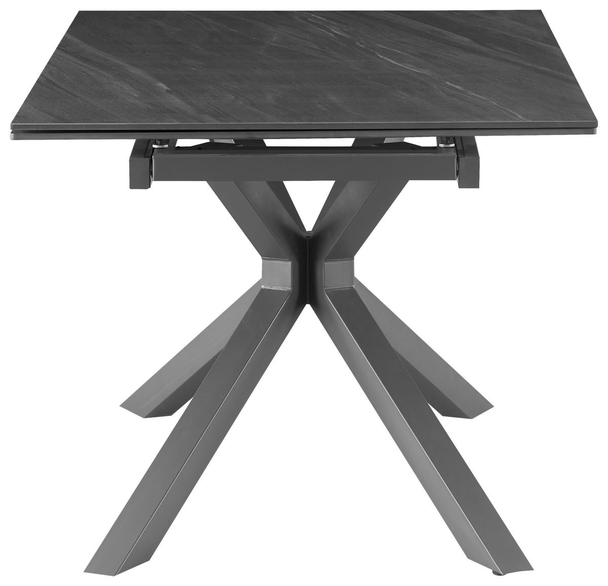 ESSTISCH Dunkelgrau rechteckig  ausziehbar  - Dunkelgrau/Grau, KONVENTIONELL, Keramik/Metall (160-240/75/90cm) - MID.YOU