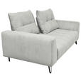 BIGSOFA  in Cord Hellgrau  - Hellgrau/Schwarz, KONVENTIONELL, Textil/Metall (246/100/116cm) - Carryhome
