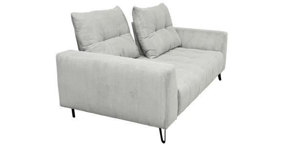 BIGSOFA  in Cord Hellgrau  - Hellgrau/Schwarz, KONVENTIONELL, Textil/Metall (246/100/116cm) - Carryhome