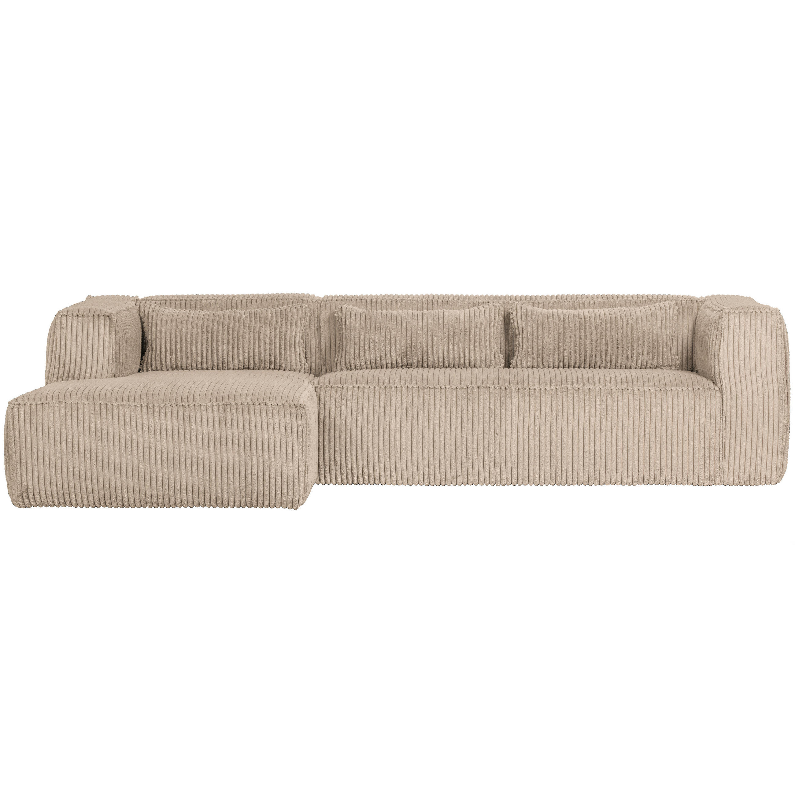 ECKSOFA Bean in gerippt Sandfarben  175/305 cm  - Sandfarben/Schwarz, Design, Kunststoff/Textil (175/305cm) - Livetastic