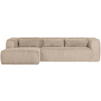 ECKSOFA Bean in gerippt Sandfarben  175/305 cm  - Sandfarben/Schwarz, Design, Kunststoff/Textil (175/305cm) - Livetastic