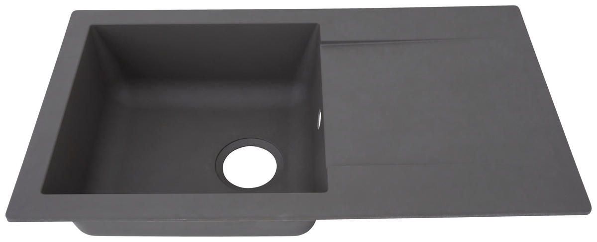 SPÜLE 1712DENVER78X44G  - Grau, Trend, Glas/Kunststoff (78/17/43,5cm) - Respekta