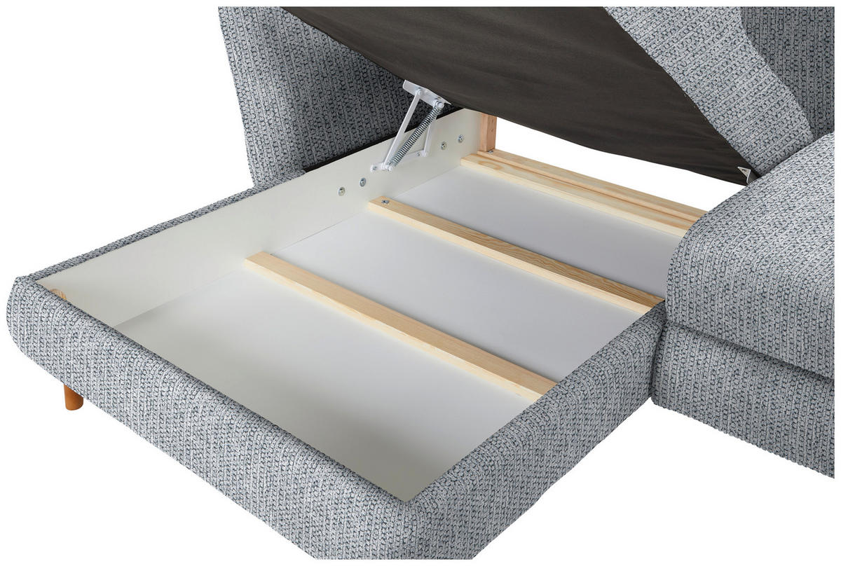 ECKSOFA in Webstoff Hellgrau  - Eichefarben/Hellgrau, Konventionell, Holz/Textil (284/162cm) - Carryhome