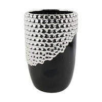VASE 20.5 cm  - Silberfarben/Schwarz, Lifestyle, Keramik (13,8/20,5cm) - Ambia Home