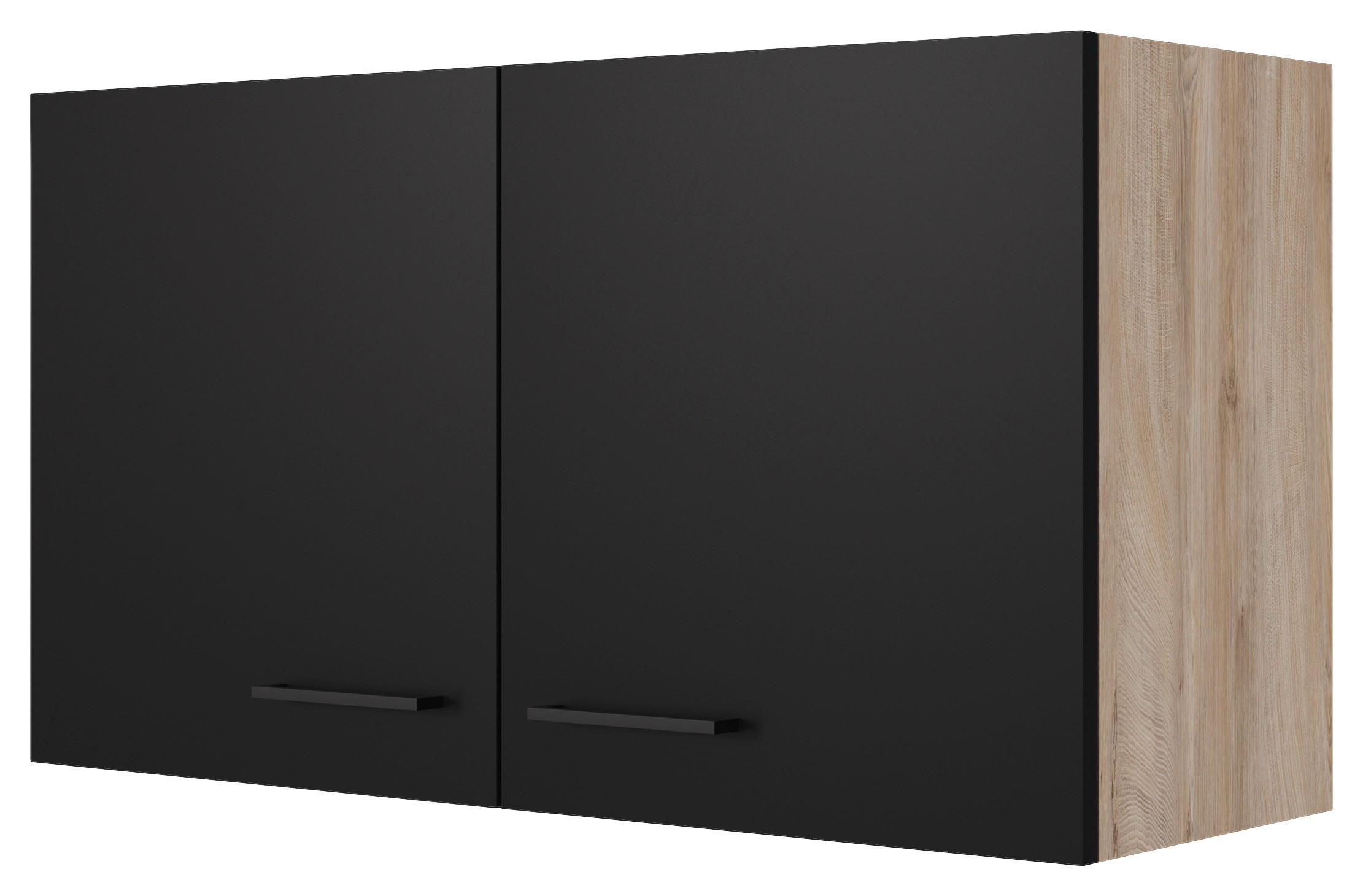KÜCHENOBERSCHRANK 100/54,8/32 cm  in Schwarz, Eichefarben  - Eichefarben/Schwarz, KONVENTIONELL, Holzwerkstoff/Metall (100/54,8/32cm) - FlexWell