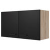 KÜCHENOBERSCHRANK 100/54,8/32 cm  in Eichefarben, Schwarz  - Eichefarben/Schwarz, KONVENTIONELL, Holzwerkstoff/Metall (100/54,8/32cm) - FlexWell