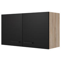 KÜCHENOBERSCHRANK 100/54,8/32 cm  in Eichefarben, Schwarz  - Eichefarben/Schwarz, KONVENTIONELL, Holzwerkstoff/Metall (100/54,8/32cm) - FlexWell