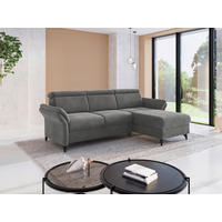 ECKSOFA GLENDALE E in Flachgewebe Grau  253/166 cm  - Schwarz/Grau, KONVENTIONELL, Textil/Metall (253/166cm) - Sit & More
