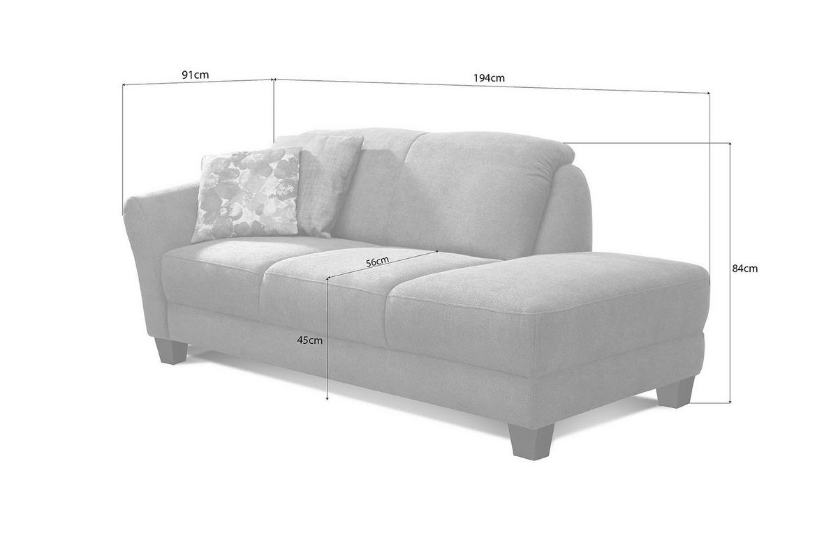 RÉCAMIERE in Flachgewebe Taupe  - Taupe/Naturfarben, Konventionell, Holz/Textil (194/84/91cm) - Sit & More