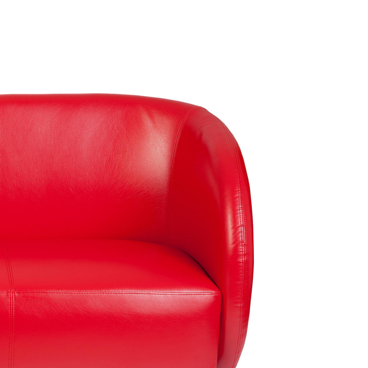 3-SITZER-SOFA  in Lederlook Rot  - Chromfarben/Rot, MODERN, Textil/Metall (168/85/58cm) - MID.YOU