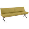 SITZBANK 214/88/66 cm Echtleder Schwarz, Hellgrün Nussbaum furniert Metall  - Schwarz/Hellgrün, Design, Leder/Holz (214/88/66cm) - Koinor
