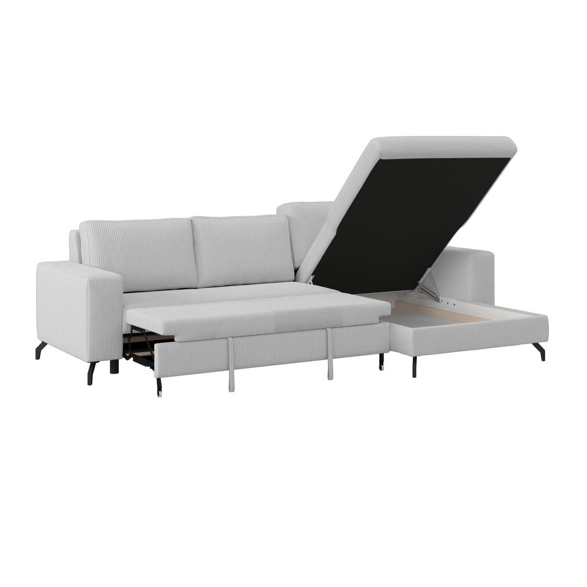 ECKSOFA Hellgrau  - Hellgrau, Trend, Textil (290/178cm) - P & B