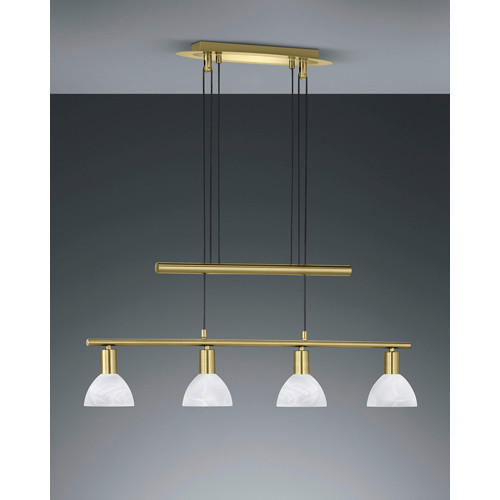 LED-HÄNGELEUCHTE Levisto  80 cm  - Messingfarben/Weiß, LIFESTYLE, Glas/Metall (80cm) - Trio Leuchten