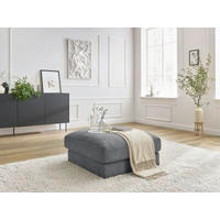 HOCKER LEONARD Struktur Dunkelgrau  - Dunkelgrau/Schwarz, MODERN, Kunststoff/Textil (86/43/86cm)