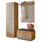 GARDEROBE 4-teilig  in 160/195/40 cm  - Taupe/Eichefarben, Design, Glas/Holz (160/195/40cm) - Novel