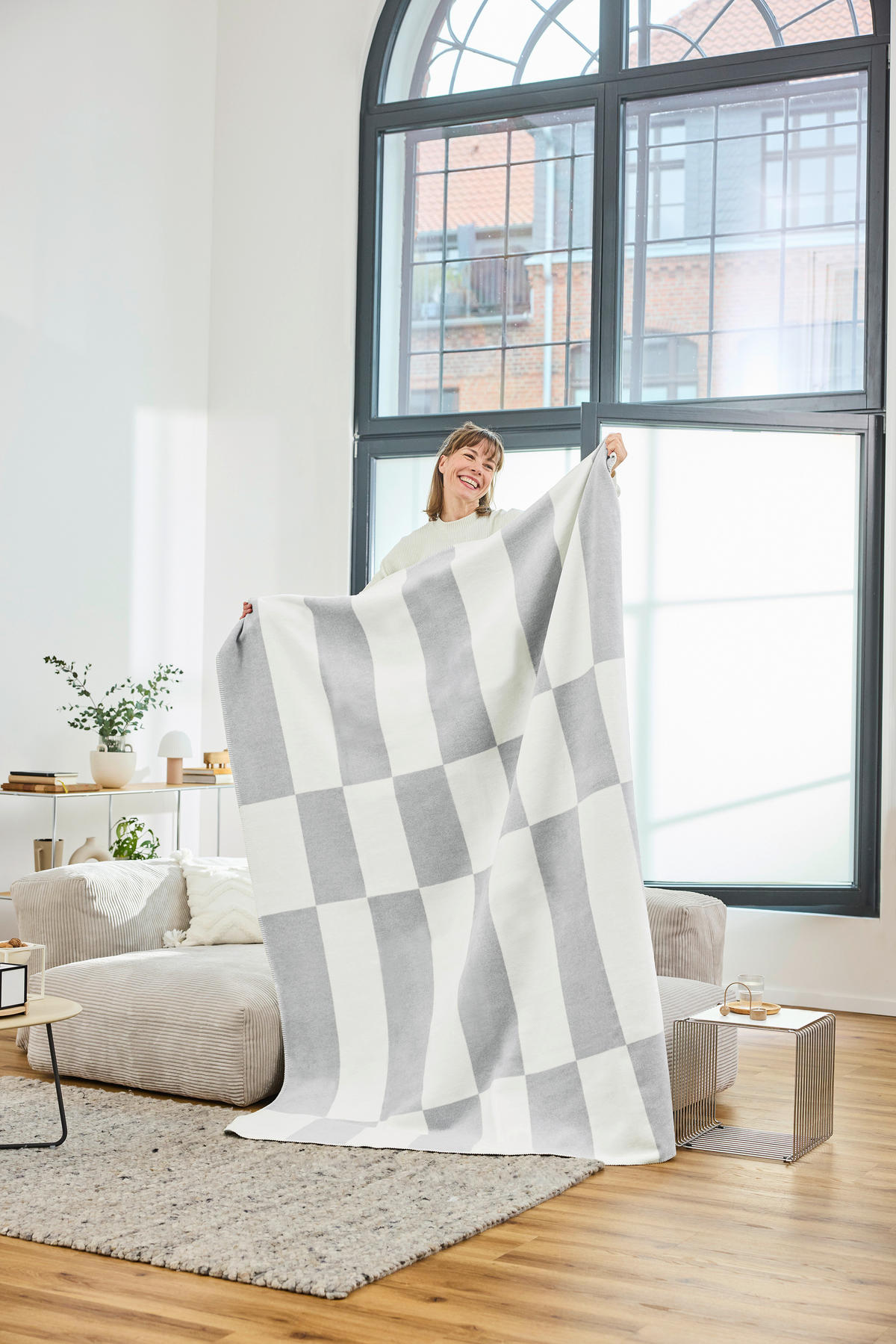 DECKE PULA 150/200 cm  - Naturfarben/Grau, Basics, Textil (150/200cm) - Novel