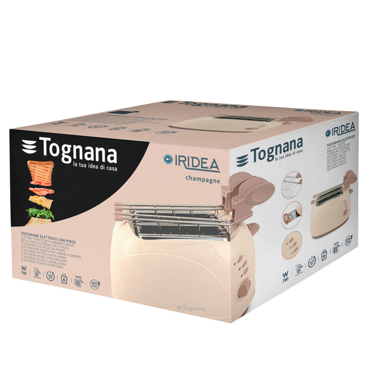 TOSTER Iridea Champagne  - boje šampanjca, Basics, metal/plastika (29/16.5/22.5cm) - Tognana