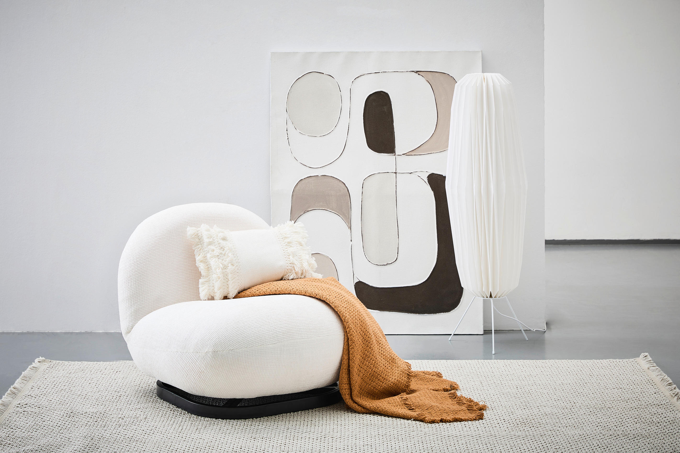 SESSEL in Cord Weiß  - Schwarz/Weiß, Trend, Textil/Metall (75/66/87cm) - P & B
